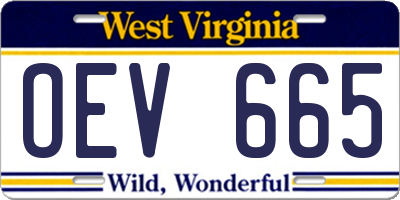 WV license plate OEV665