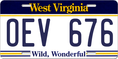 WV license plate OEV676