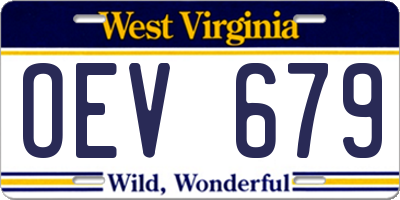 WV license plate OEV679
