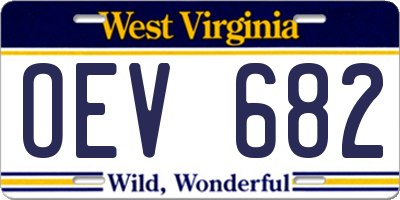 WV license plate OEV682