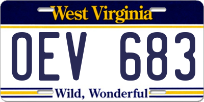 WV license plate OEV683
