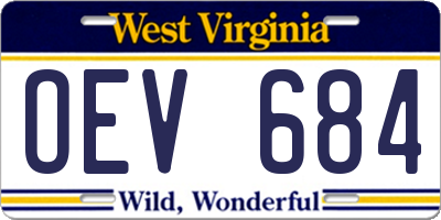 WV license plate OEV684