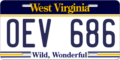 WV license plate OEV686