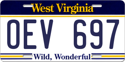 WV license plate OEV697