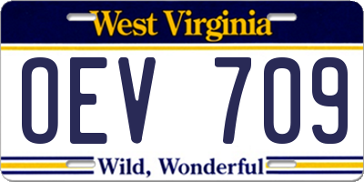 WV license plate OEV709