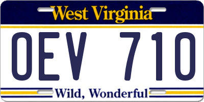 WV license plate OEV710
