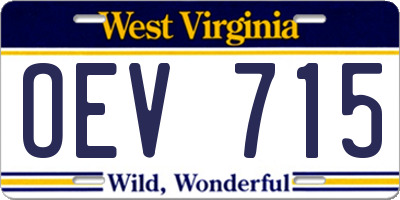 WV license plate OEV715