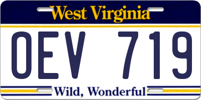 WV license plate OEV719