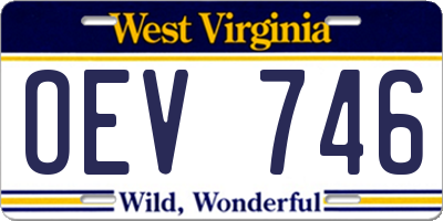 WV license plate OEV746