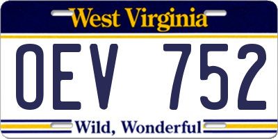 WV license plate OEV752