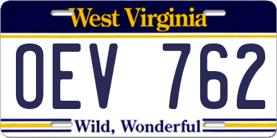 WV license plate OEV762