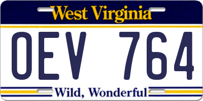 WV license plate OEV764