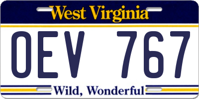 WV license plate OEV767
