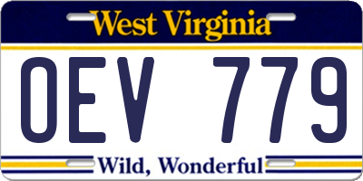 WV license plate OEV779