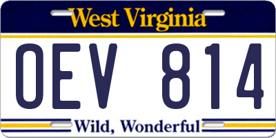 WV license plate OEV814