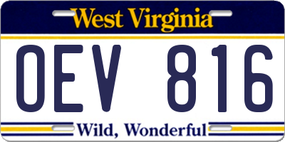 WV license plate OEV816