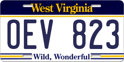 WV license plate OEV823
