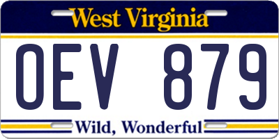 WV license plate OEV879