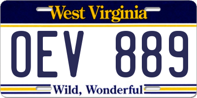 WV license plate OEV889
