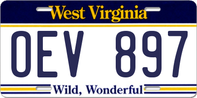WV license plate OEV897