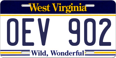WV license plate OEV902