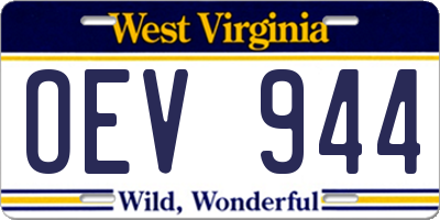 WV license plate OEV944