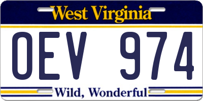 WV license plate OEV974