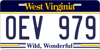 WV license plate OEV979