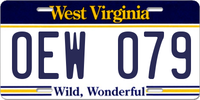 WV license plate OEW079