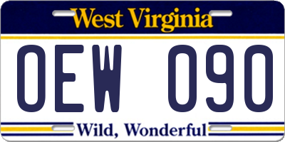WV license plate OEW090