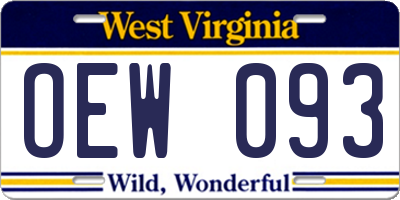WV license plate OEW093
