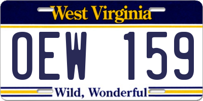 WV license plate OEW159