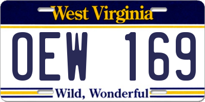 WV license plate OEW169