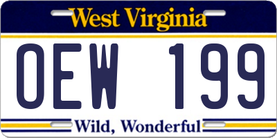 WV license plate OEW199
