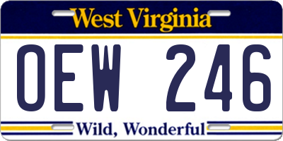 WV license plate OEW246