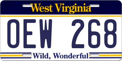 WV license plate OEW268