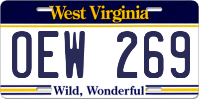 WV license plate OEW269