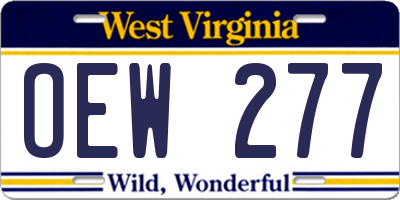WV license plate OEW277