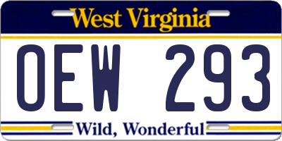 WV license plate OEW293