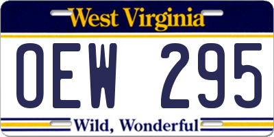 WV license plate OEW295