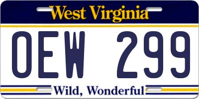 WV license plate OEW299
