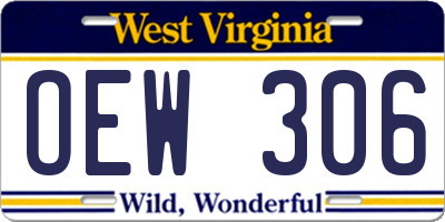 WV license plate OEW306