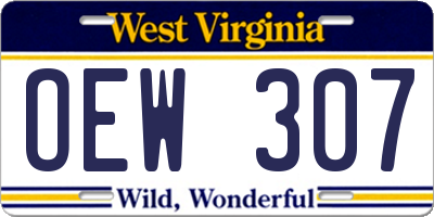 WV license plate OEW307