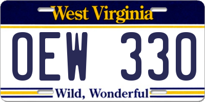 WV license plate OEW330