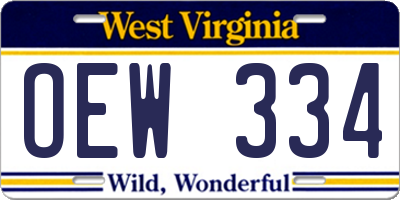 WV license plate OEW334