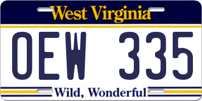 WV license plate OEW335