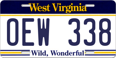 WV license plate OEW338