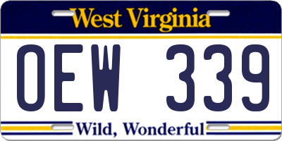 WV license plate OEW339