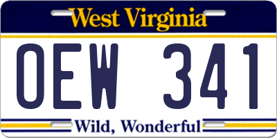 WV license plate OEW341