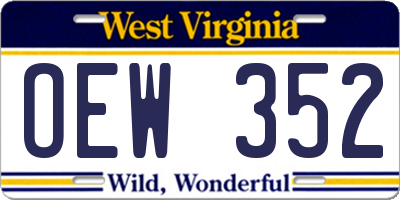 WV license plate OEW352